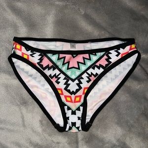 Black Trim Pattern Bikini Bottoms